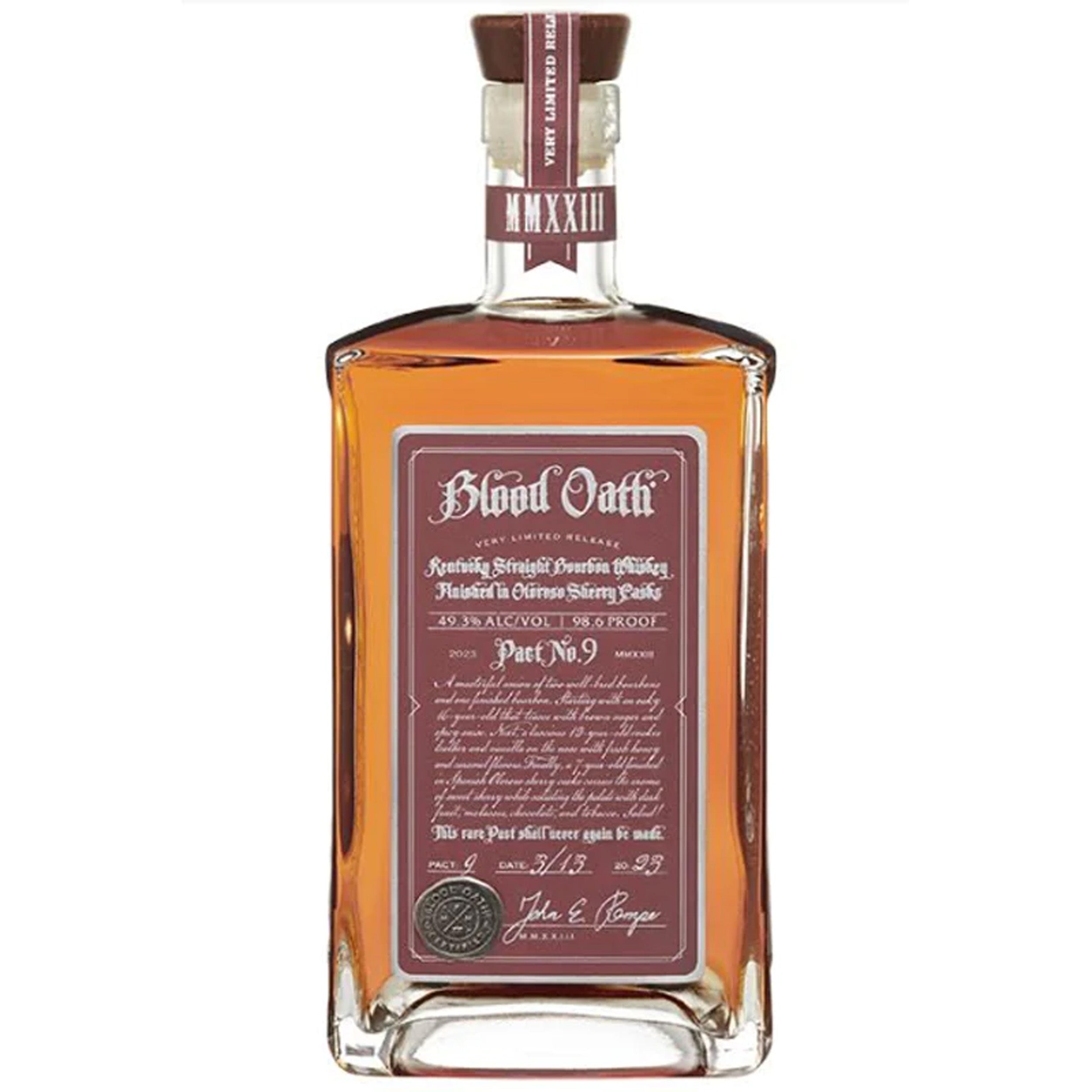 Blood Oath Pact No. 9 Bourbon Whiskey Finished in Oloroso Sherry Casks