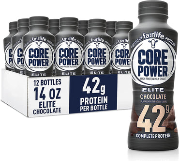 Product - Fairlife Core Power Elite 42g High Protein Milk Shakes, Ready to Drink for Workout Recovery, Chocolate, 14 Fl Oz (Pack of 12)