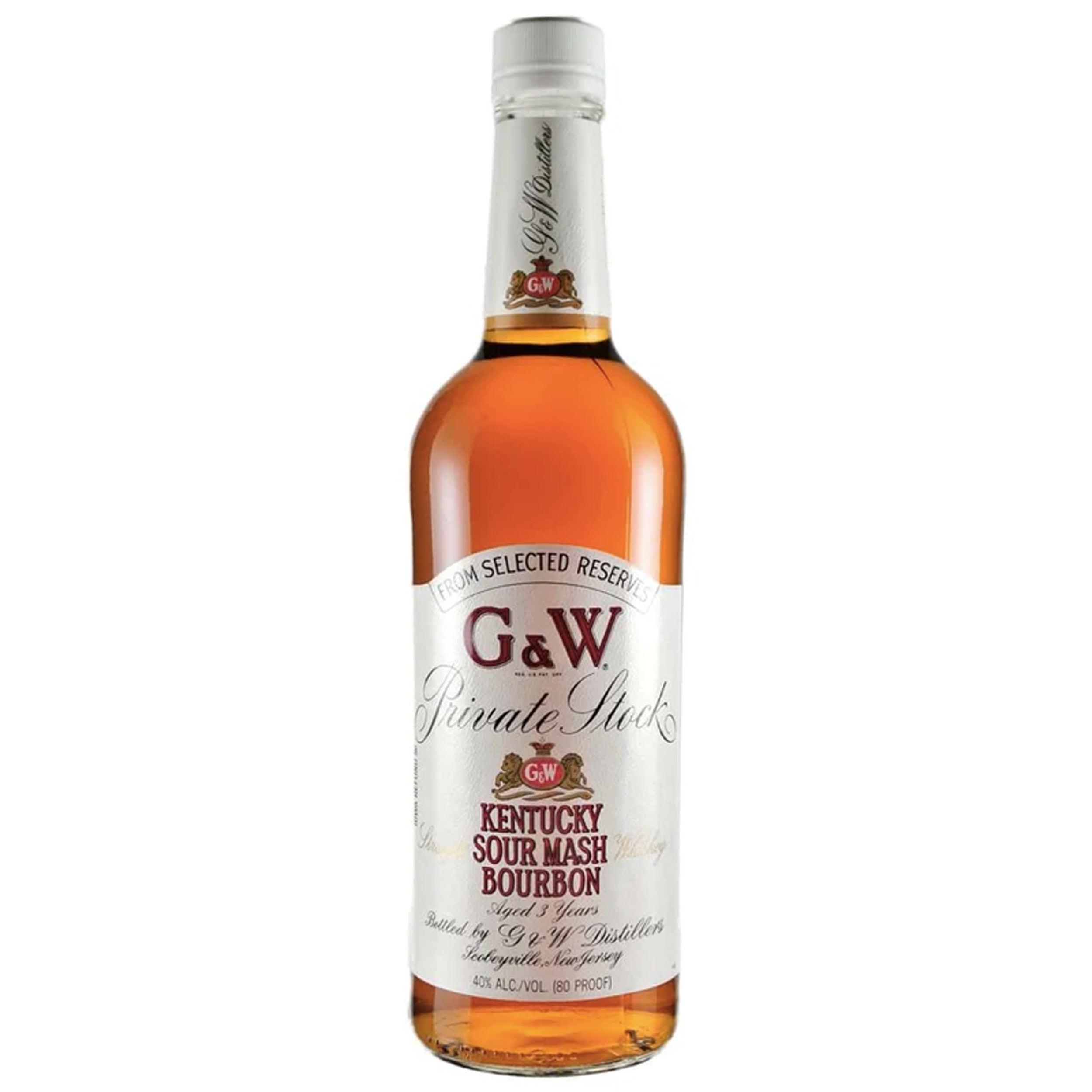 G&W Private Stock Kentucky Sour Mash Bourbon Whiskey
