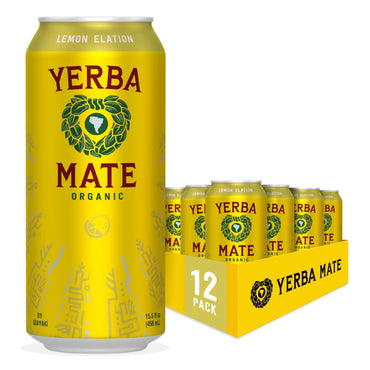 Product - Guayakí Yerba Mate, Organic Energy Drink Alternative, Lemon Elation, 150mg Natural Plant Based Caffeine, Better for You Energy & Focus, No Jitters or Crash, 15.5 Oz