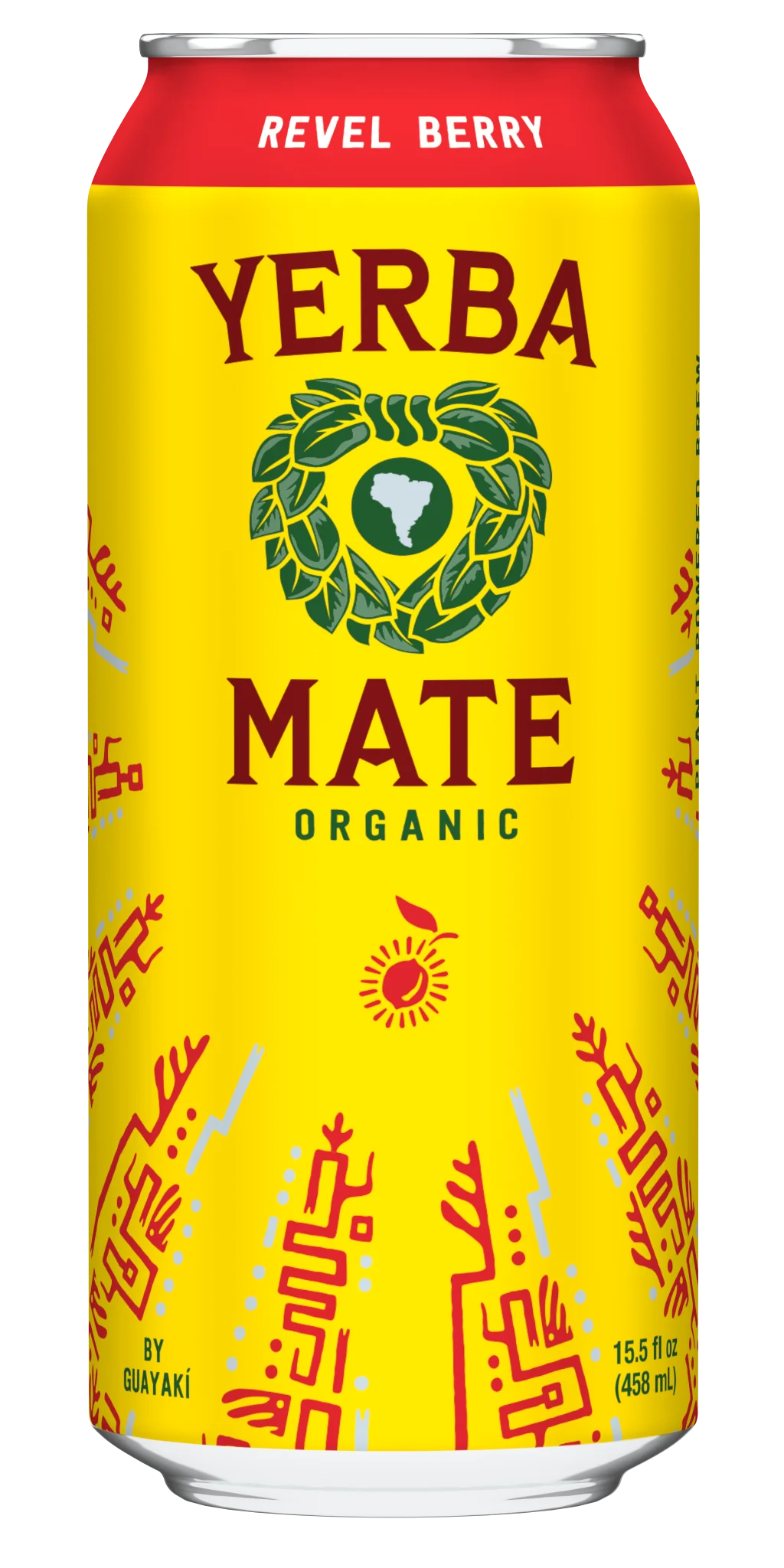Guayakí Organic Yerba Mate Revel Berry, 15.5 fl oz Can, Sparkling Herbal Tea with Caffeine, Plant-Based Energy Drink