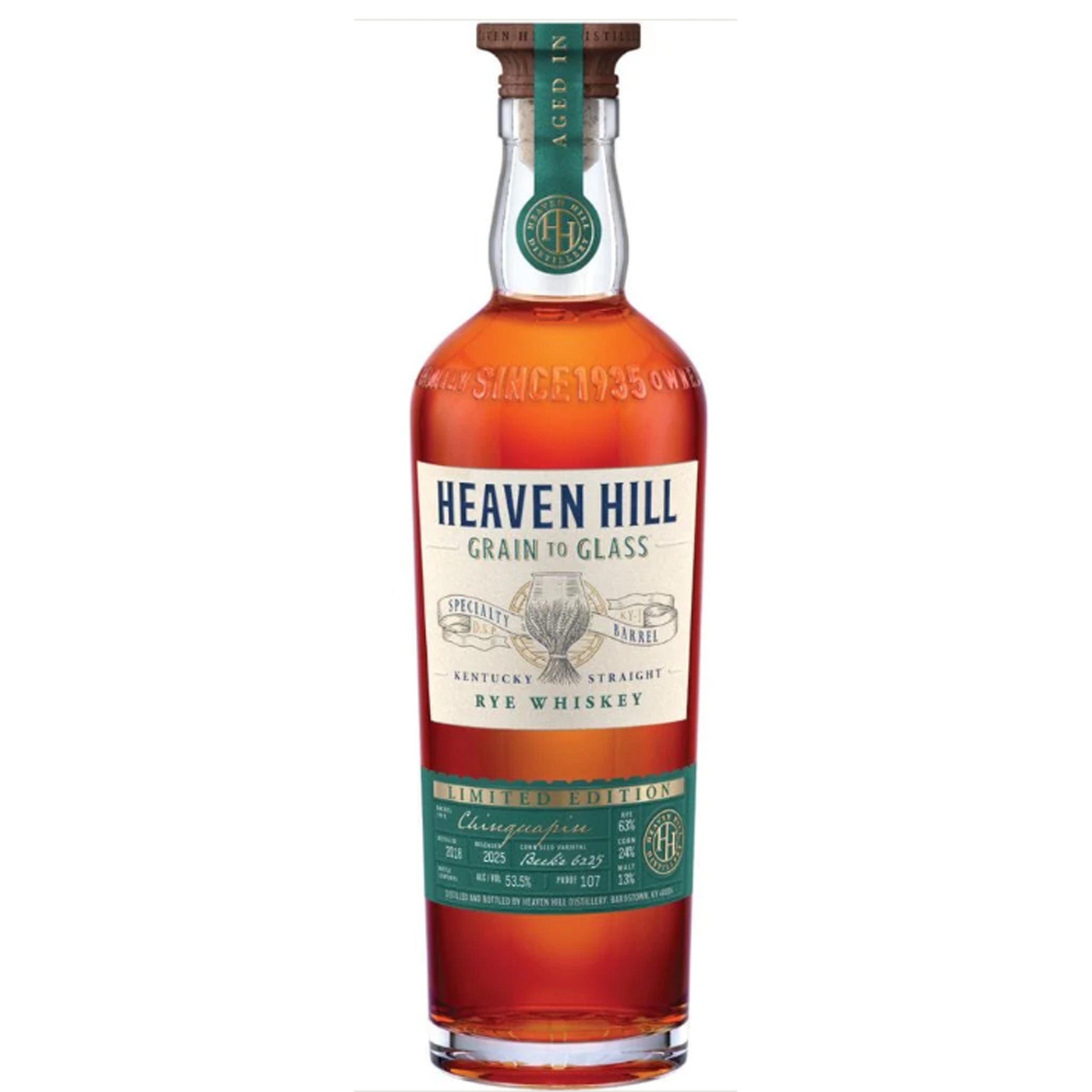 Heaven Hill Grain to Glass Specialty Barrel Series Rye Whiskey Aged In Chinquapin Oak