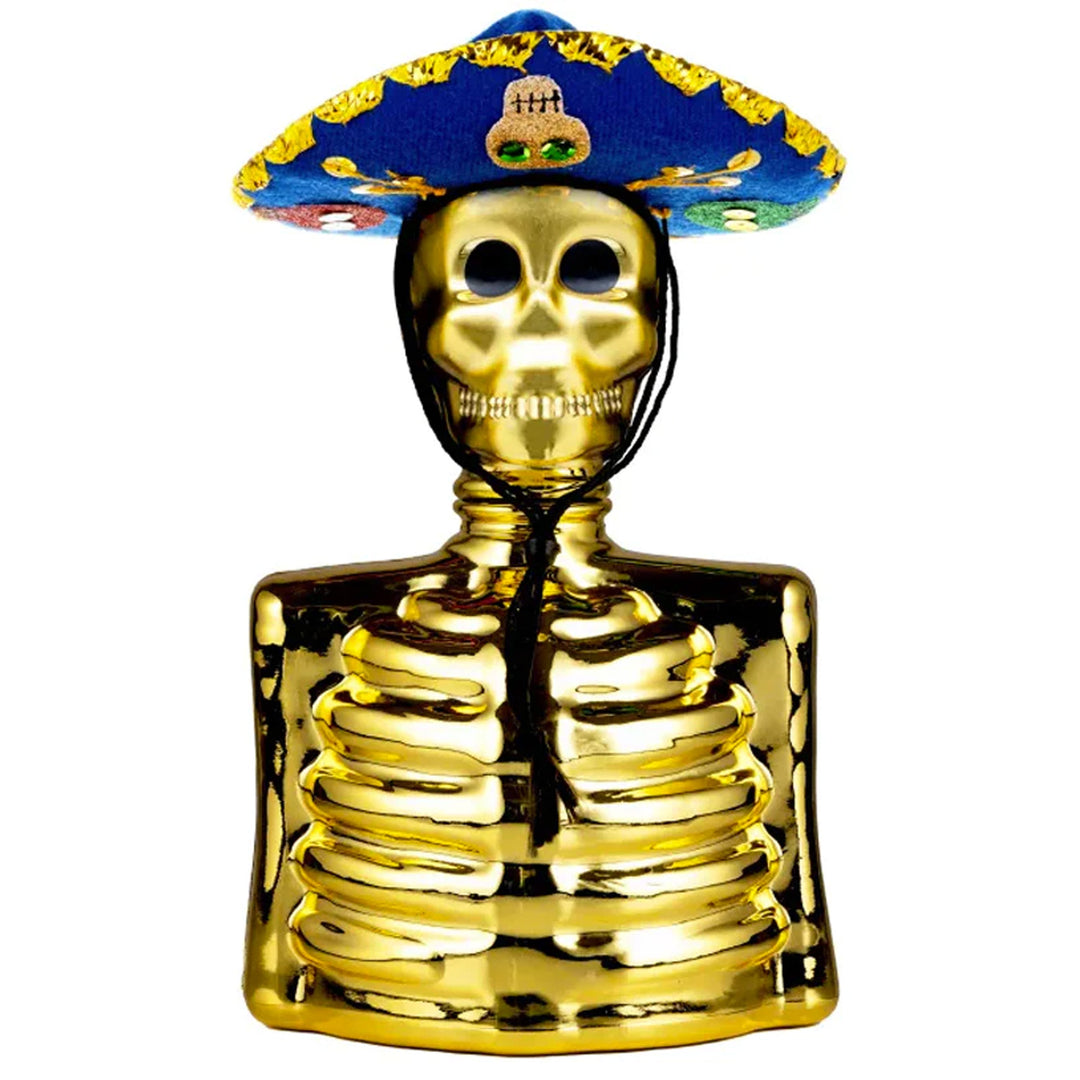 Los Azulejos Skelly Gold Edition Anejo Tequila Mariachi