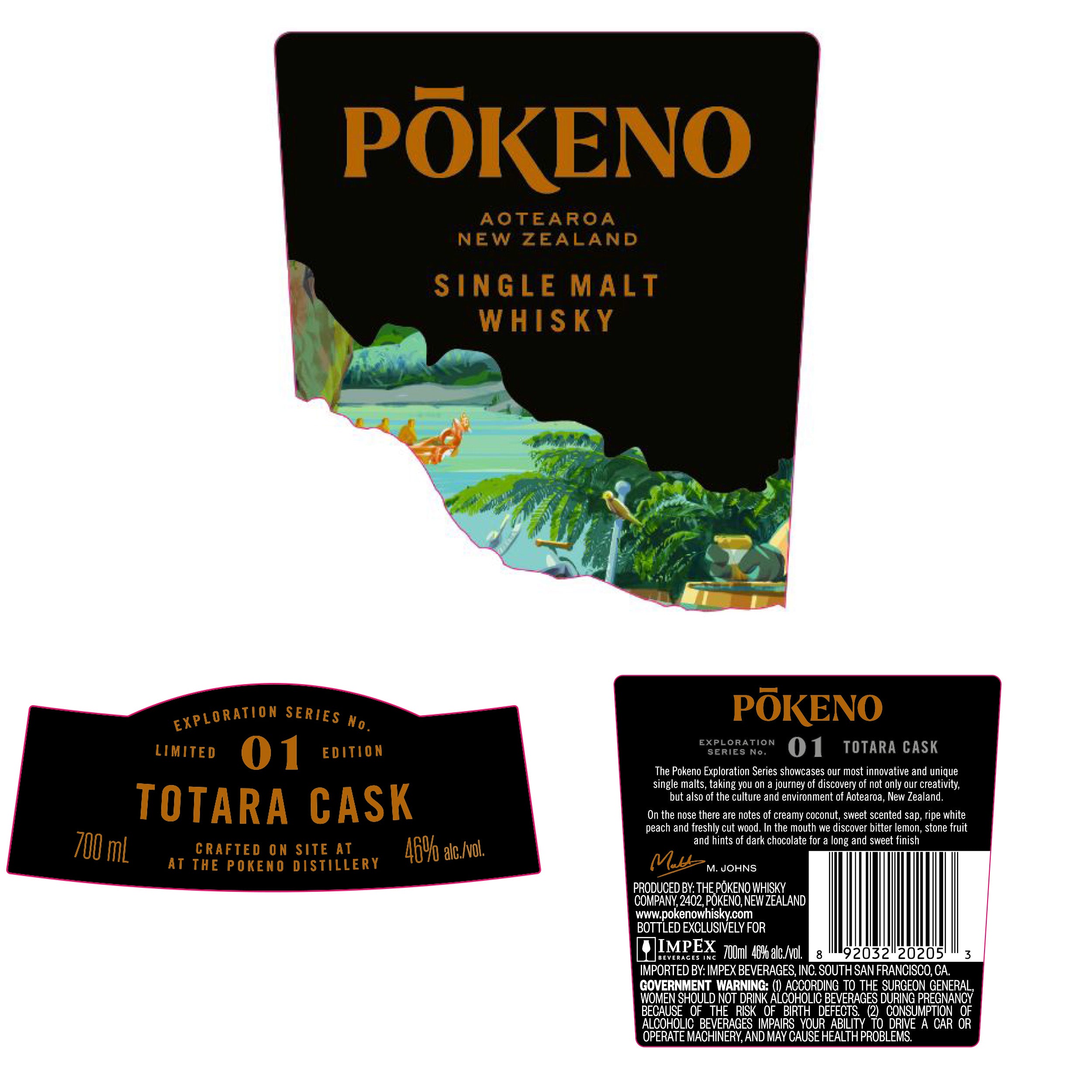 Pokeno Whisky Company Exploration Series No. 01 Totara Cask