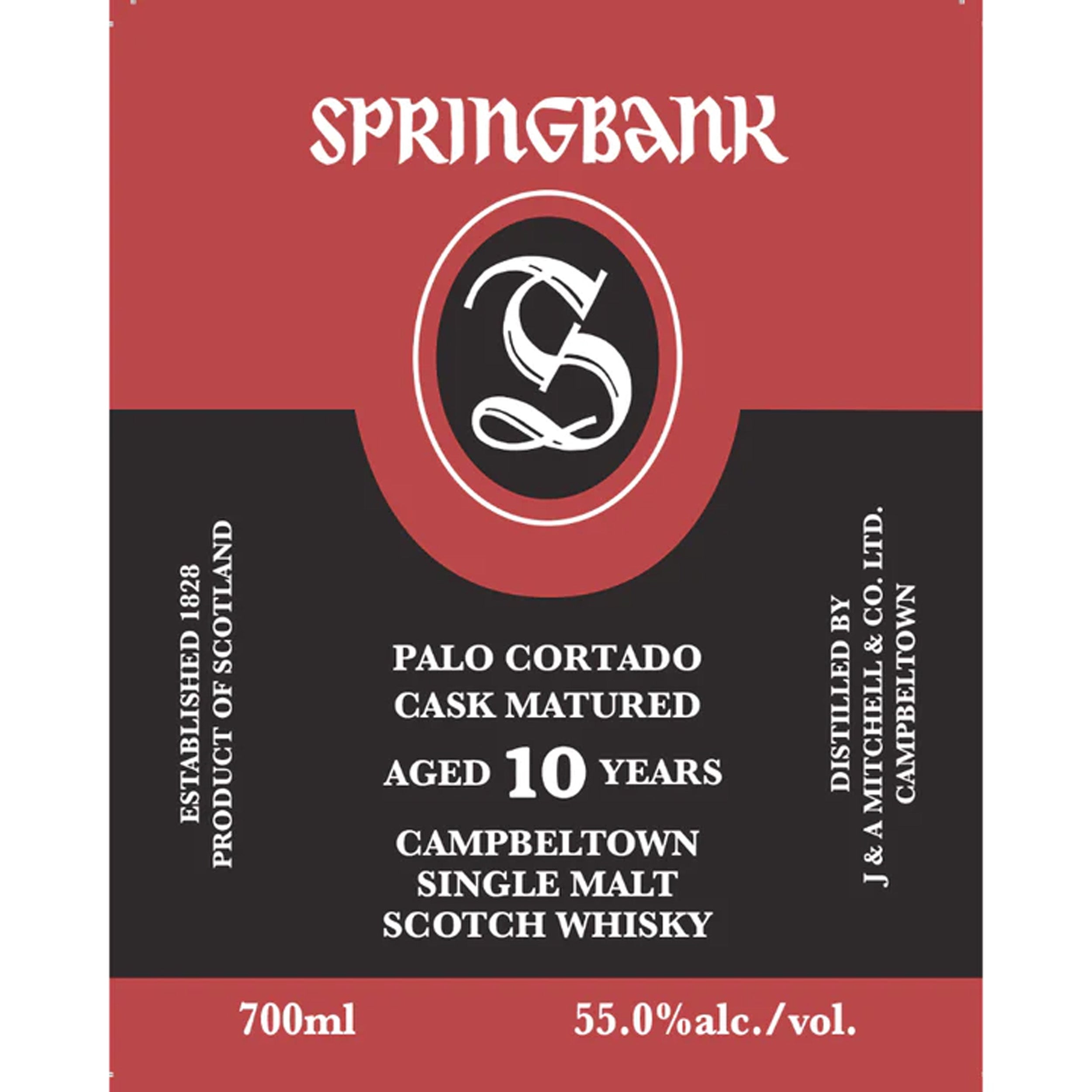 Springbank Palo Cortado Cask Matured 10 Year Old Scotch Whisky