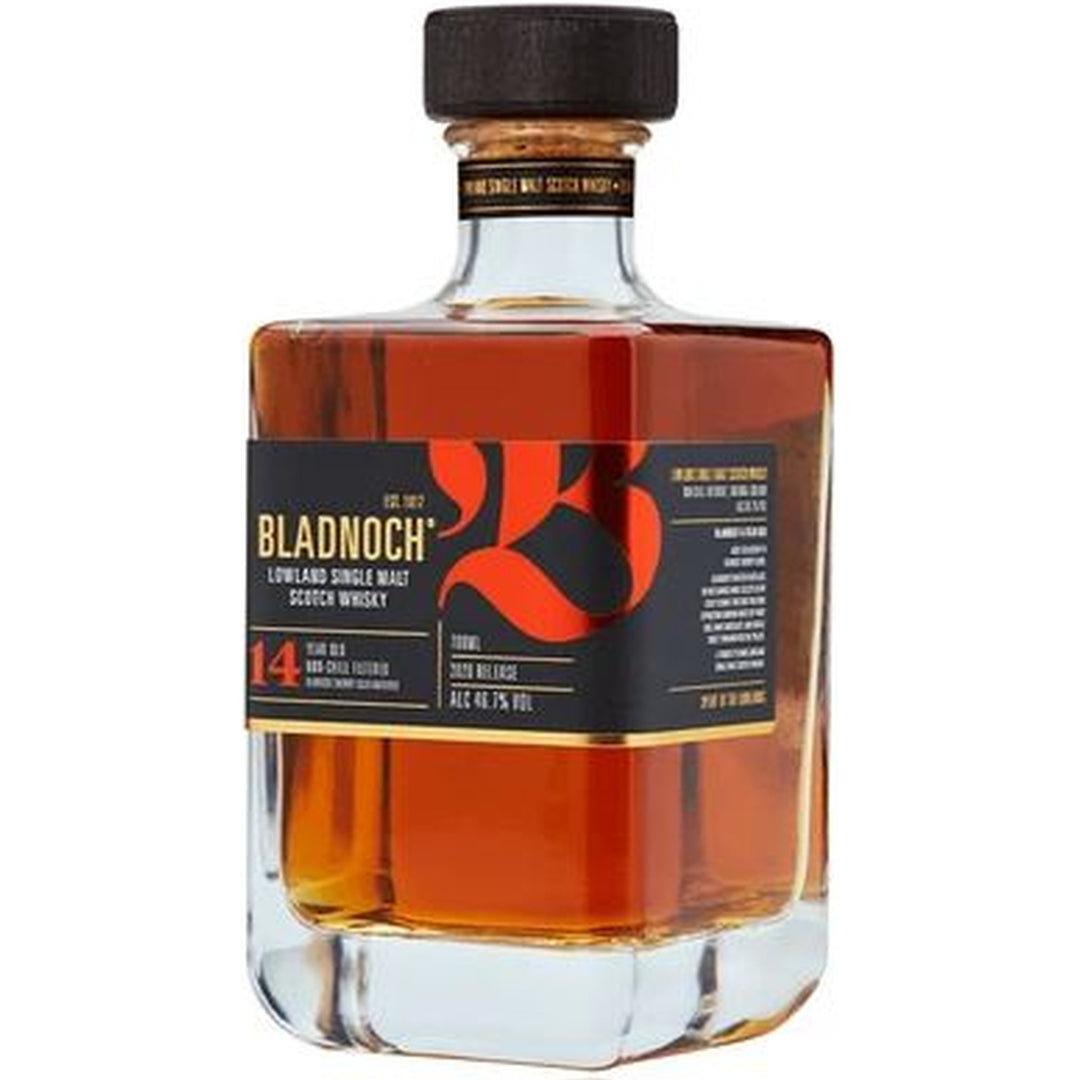 Bladnoch 14 Year Old Single Malt Scotch full-height bottle on white background