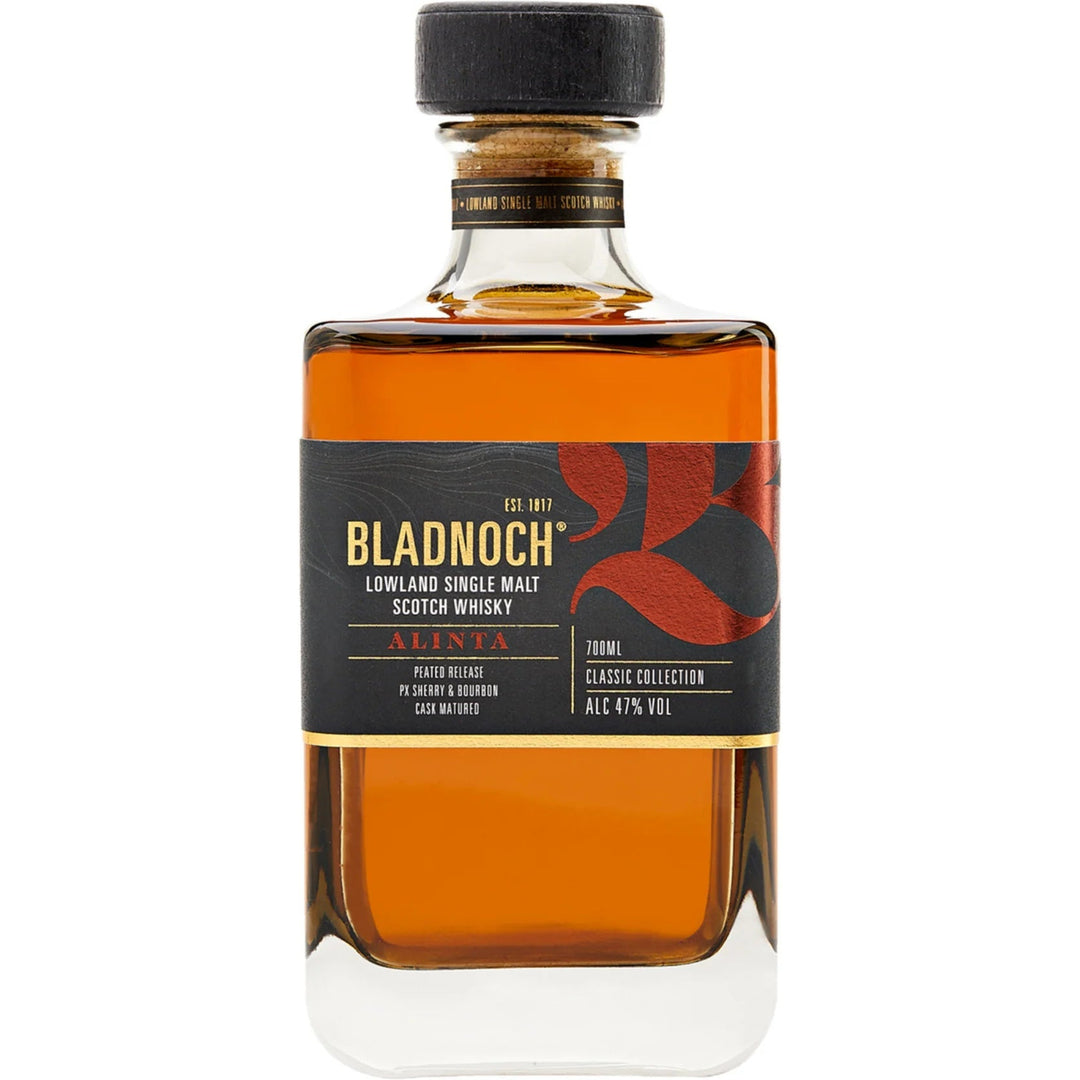 Bladnoch Alinta Single Malt Scotch full-height bottle on white background