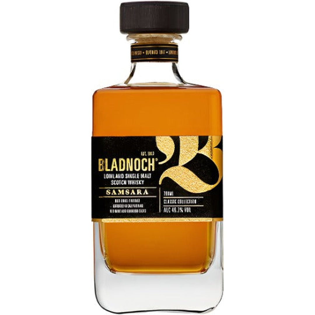 Bladnoch Samsara Single Malt Scotch full-height bottle on white background