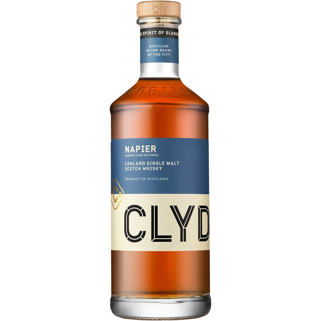 Clydeside Napier Lowland Single Malt Scotch full-height bottle on white background