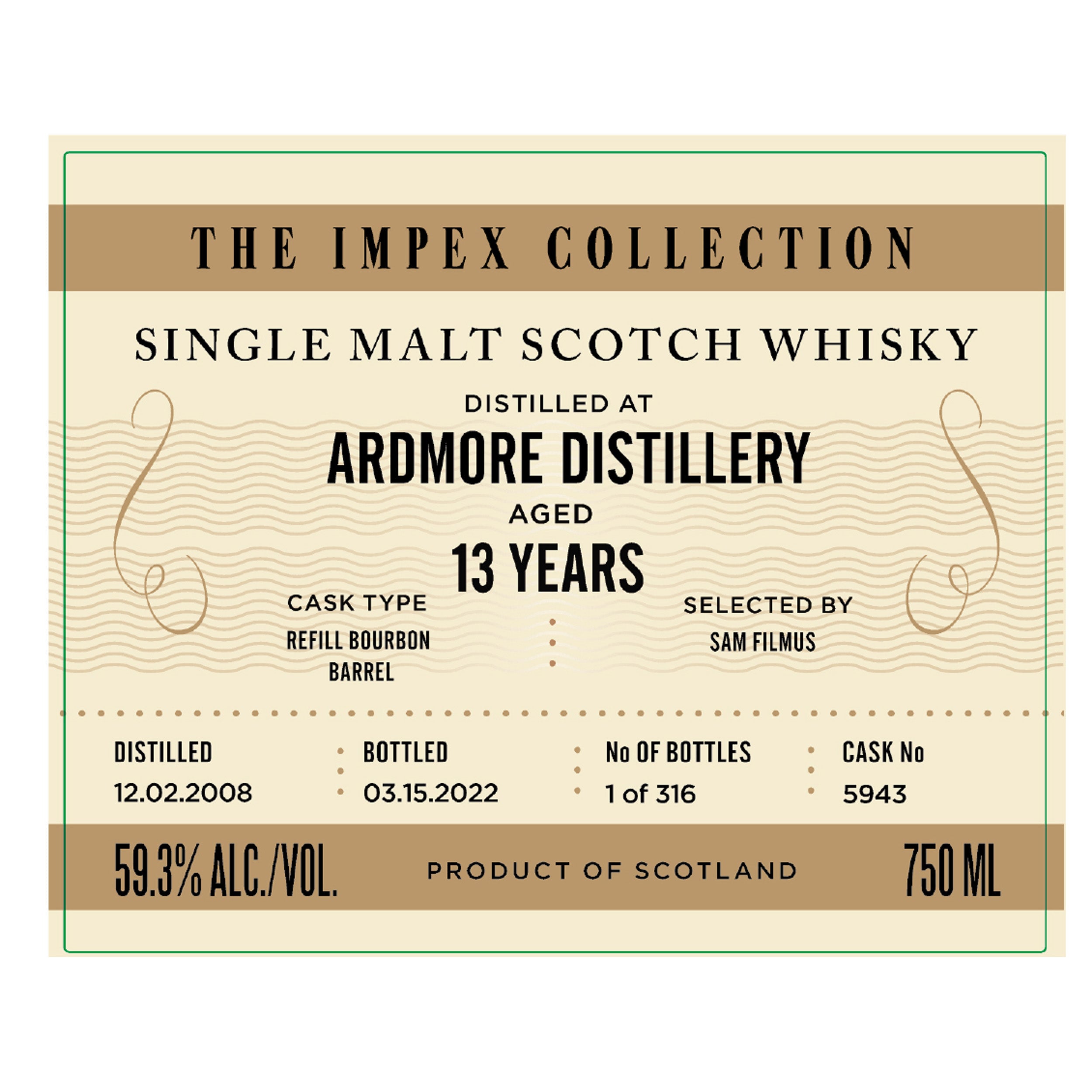 The Impex Collection 13 Years Old 2008 Cask No 5943