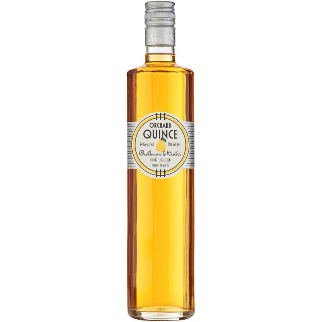 Rothman & Winter Orchard Quince Liqueur full-height bottle on white background