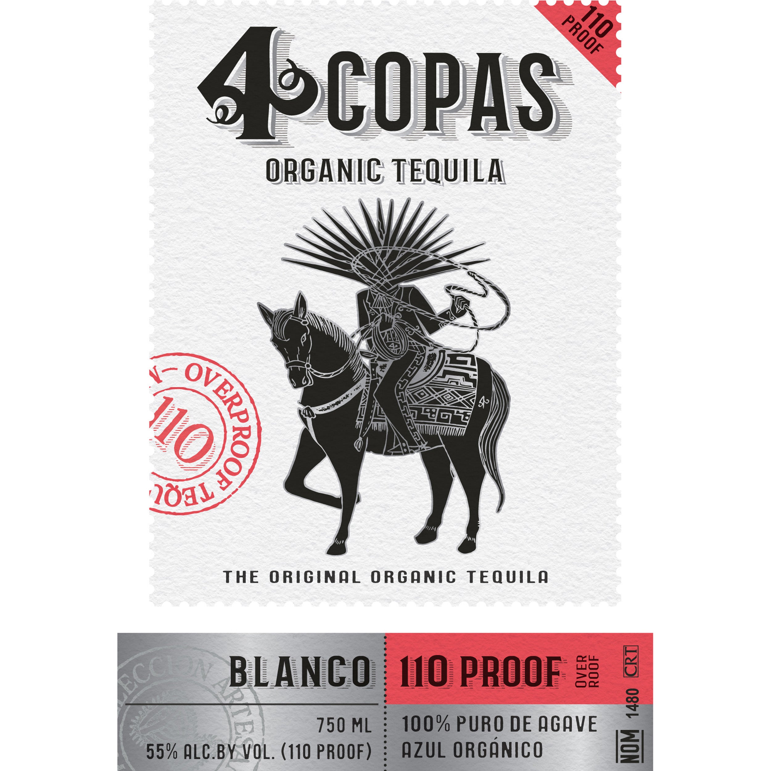 4 Copas 110 Proof Blanco Tequila