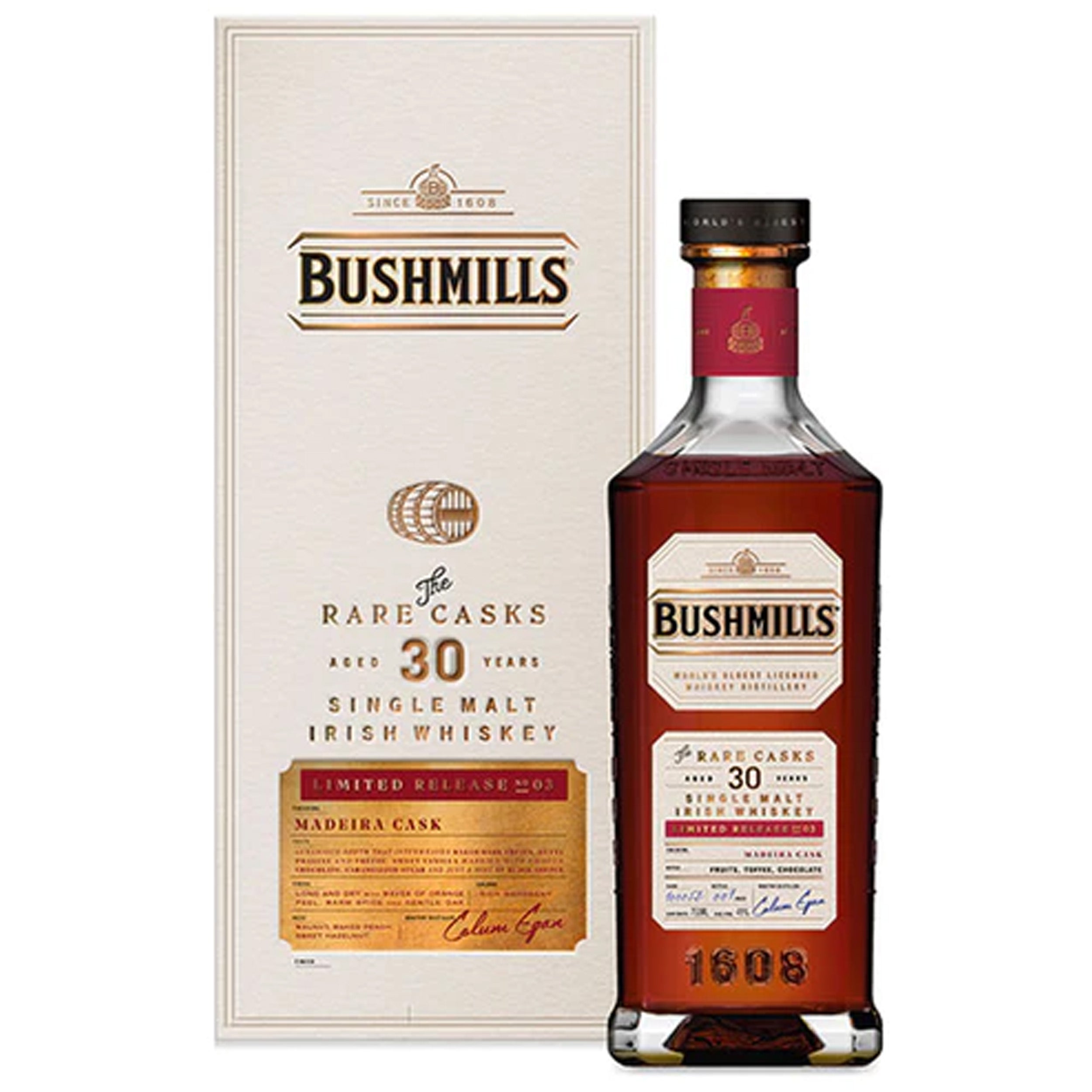 Bushmills The Rare Casks 30 Year Madeira Cask Finish Irish Whiskey Limited Release No. 3