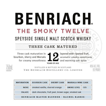 Benriach The Smoky Twelve Speyside Single Malt Whiskey 12Yr