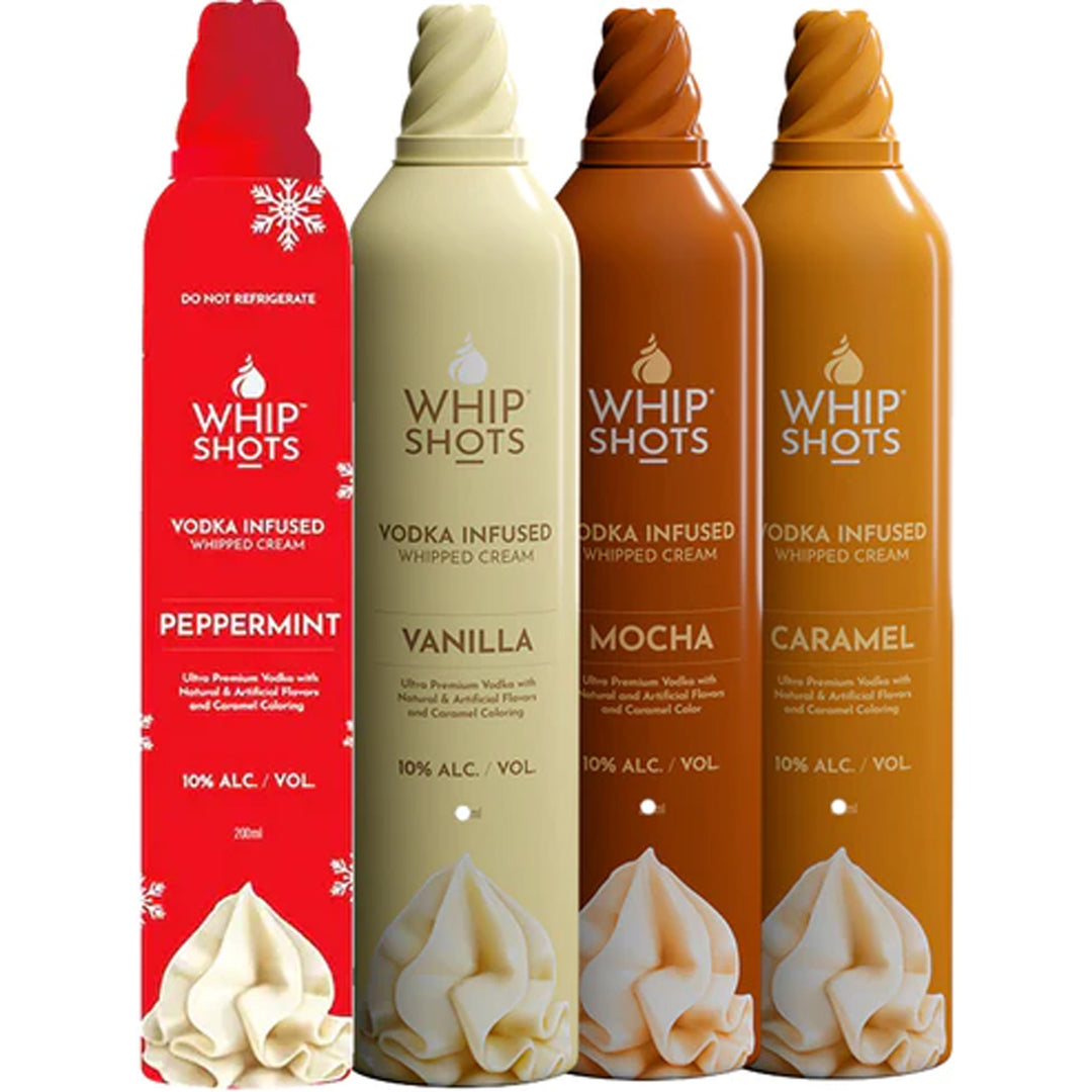 Whip Shots Vodka Infused Whipped Cream by Cardi B Limited Edition Peppermint Bundle 200mL