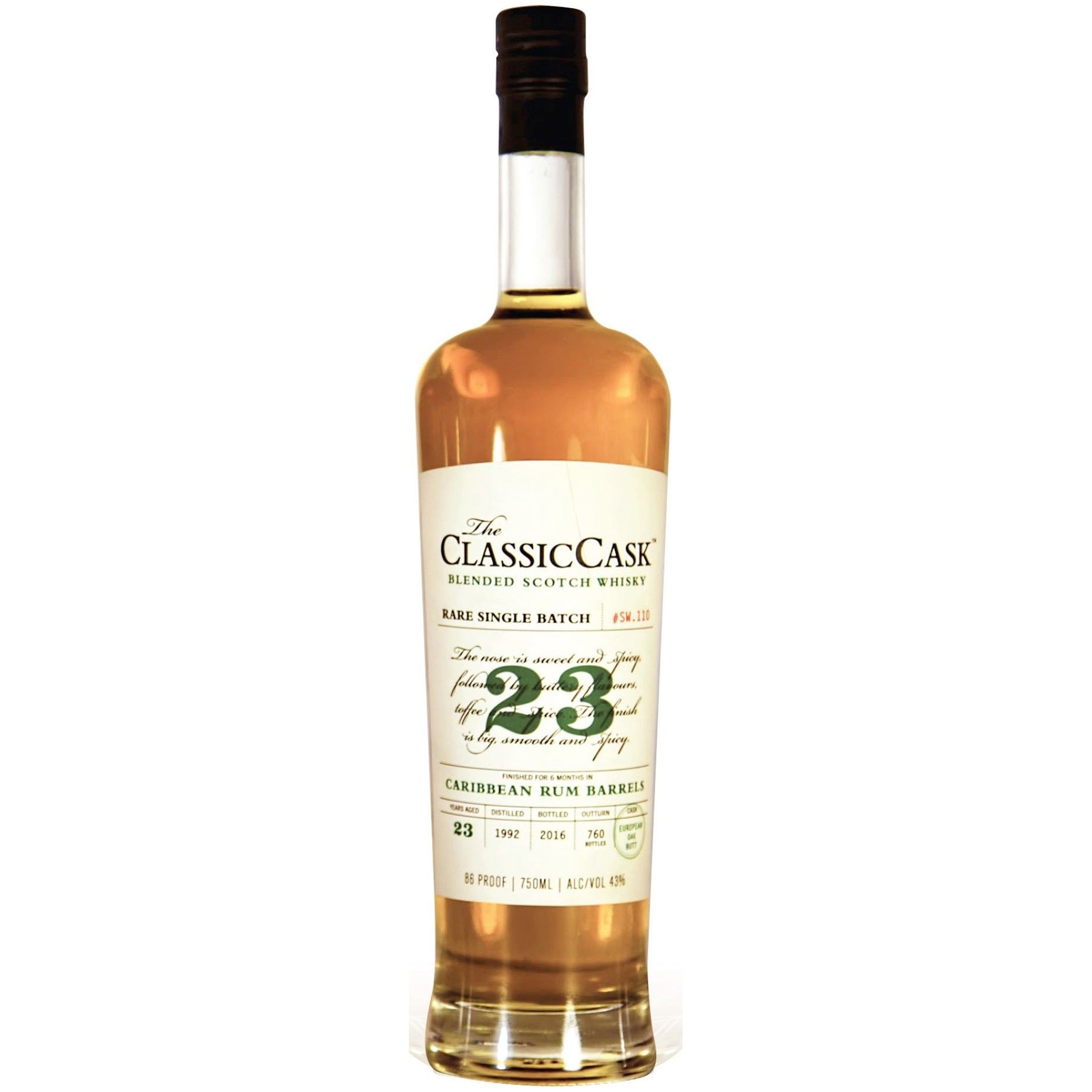 Classic Cask 23 Yr Caribbean Rum Barrel Finished Single Malt Scotch