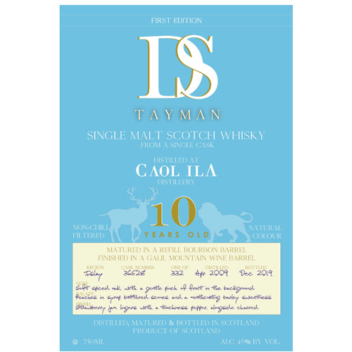 DS Tayman Single Malt Scotch Whisky Caol Ila 12YR
