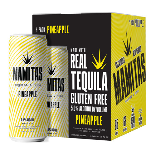 Mamitas Pineapple Tequila Soda 4pk