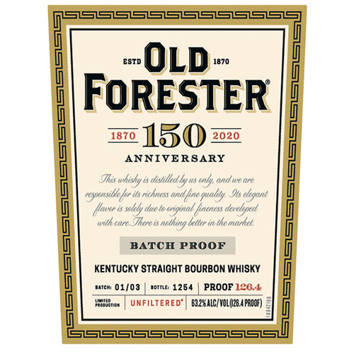 Old Forester 150th Anniversary Batch Proof Bourbon Whiskey