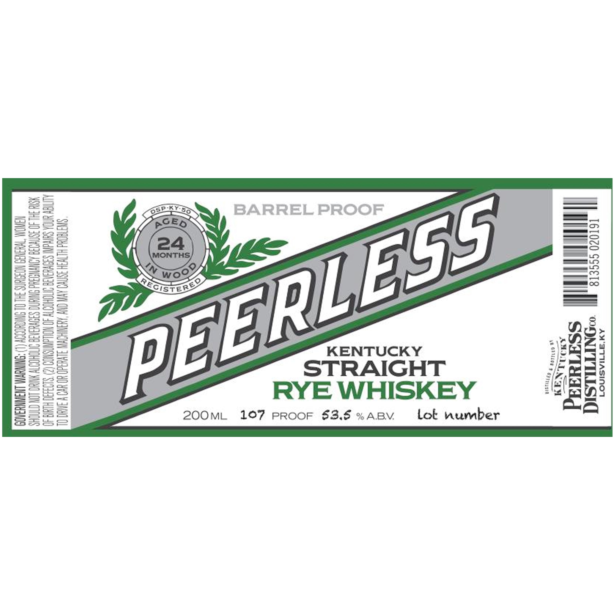 Peerless Barrel Aged Kentucky Straight Rye Whiskey