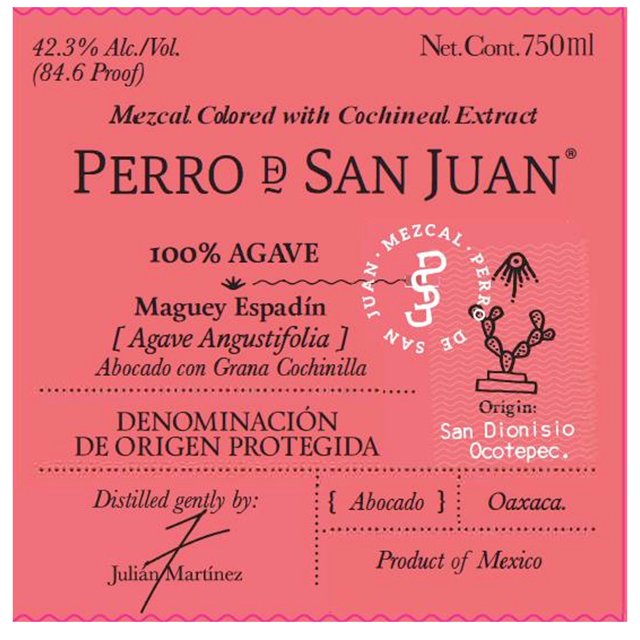 Perro de San Juan Cochinilla Red Label Mezcal