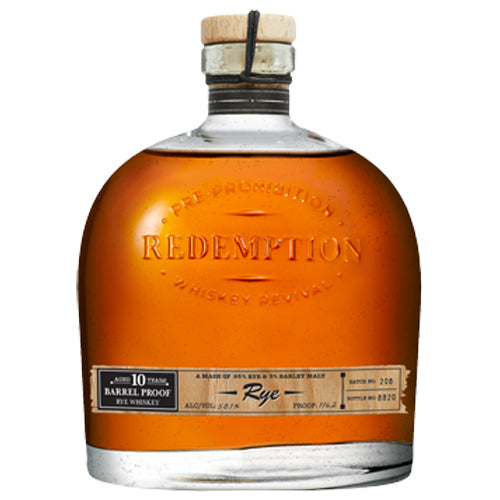 Redemption 10 Year Barrel Proof Rye Whiskey