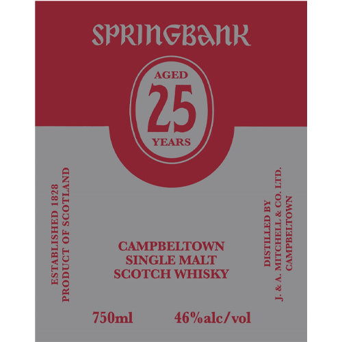 Springbank 25yr Scotch Whisky