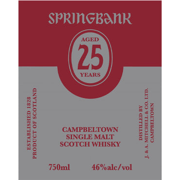 Springbank 25yr Scotch Whisky