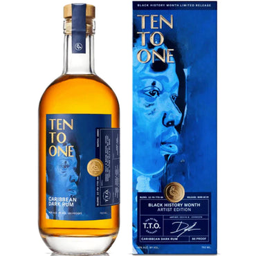 Ten To One Caribbean Dark Rum Black History Month Artist Edition Devin B. Johnson