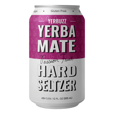 YerBuzz Yerba Mate Passion Fruit Hard Seltzer 6pk